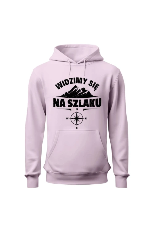 Bluza damska z kapturem Widzimy się na szlaku - różowa