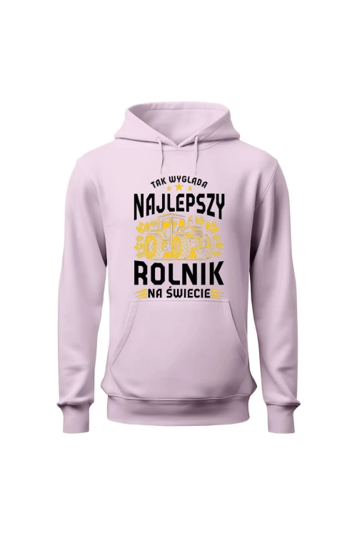 Bluza damska z kapturem Najlepszy rolnik na świecie - różowa