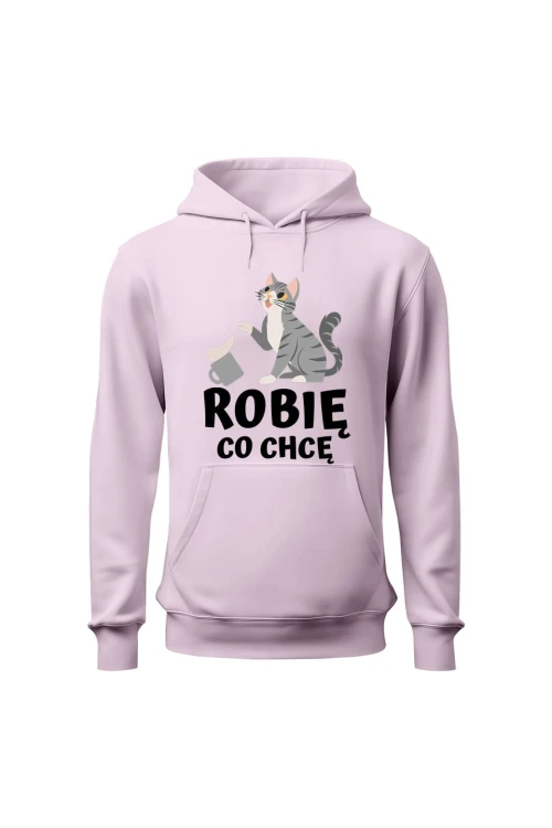 Bluza damska z kapturem Robię co chcę - różowa