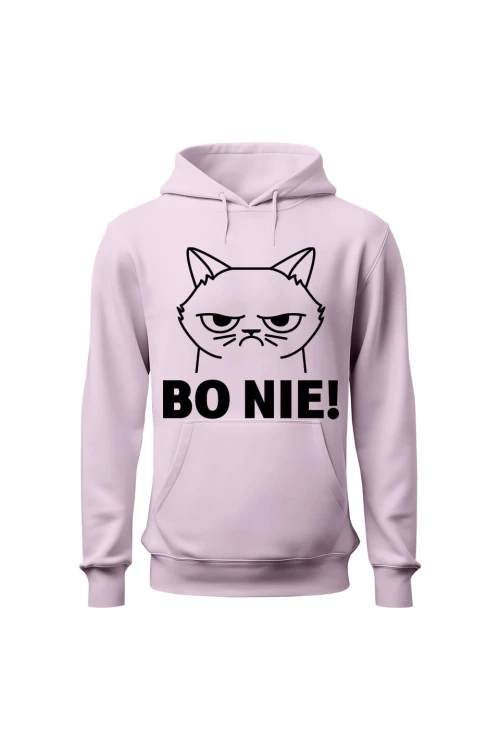 Bluza damska z kapturem Bo NIE - różowa