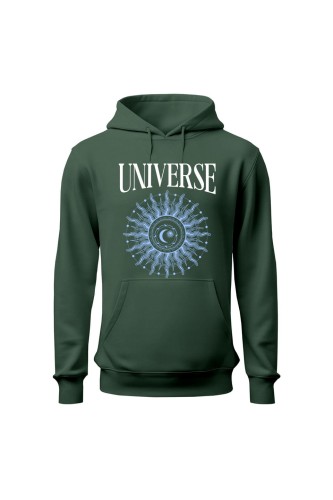 Bluza damska z kapturem Universe - zielona