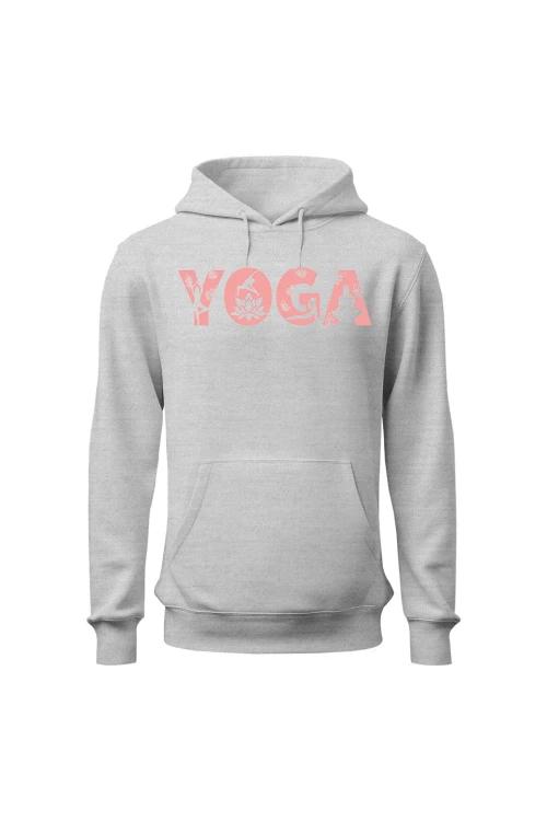 Bluza damska z kapturem Yoga Napis - szara