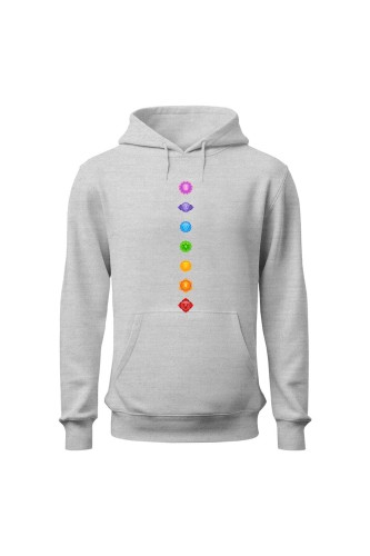 Bluza damska z kapturem Czakry - szara