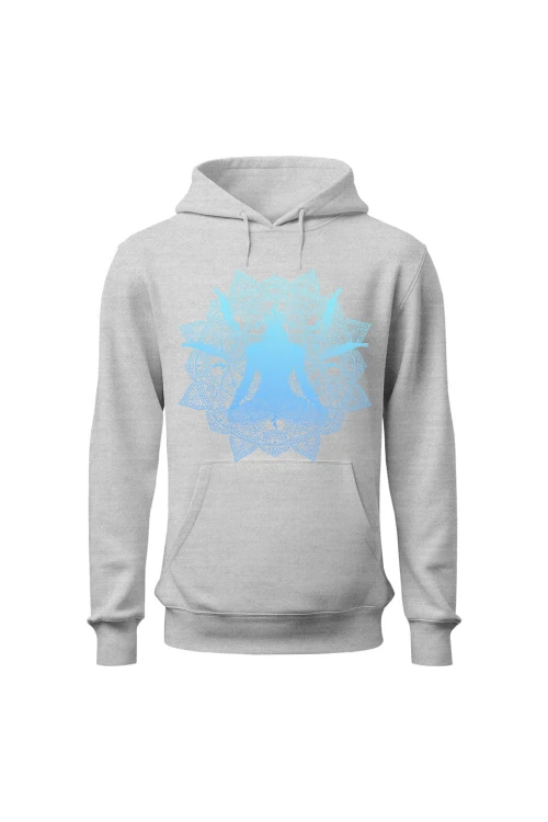 Bluza damska z kapturem Medytacja Mandala - szara