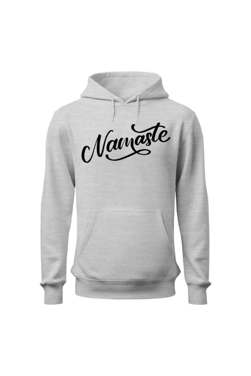 Bluza damska z kapturem Namaste Napis - szara