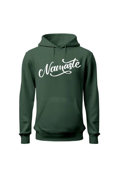 Bluza damska z kapturem Namaste Napis - zielona
