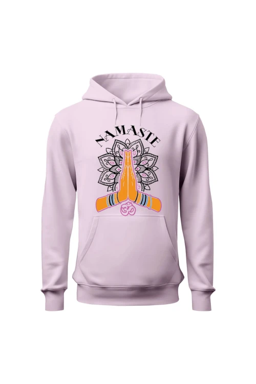Bluza damska z kapturem Namaste - różowa