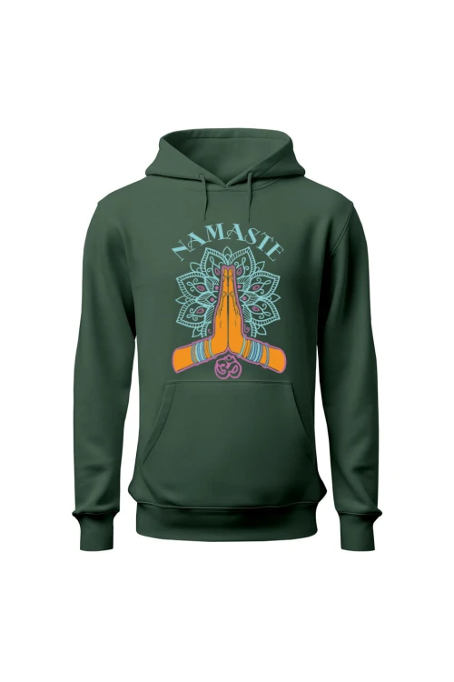 Bluza damska z kapturem Namaste - zielona