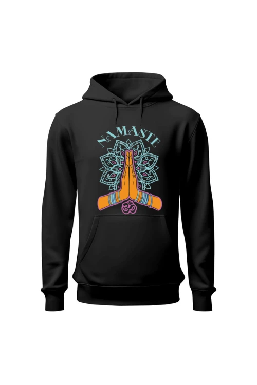 Bluza damska z kapturem Namaste - czarna