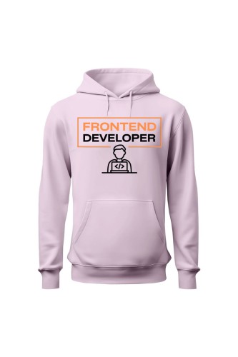 Bluza damska z kapturem Frontend developer - różowa