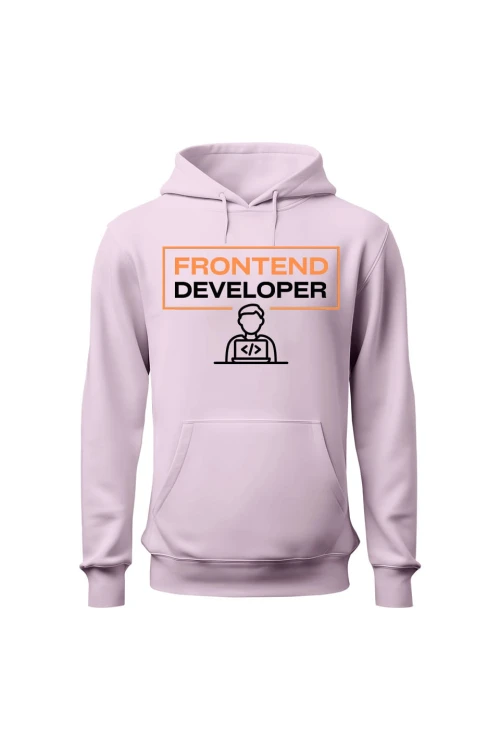 Bluza damska z kapturem Frontend developer - różowa