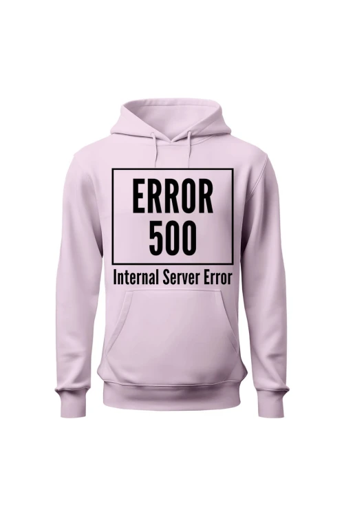 Bluza damska z kapturem 500 error - różowa