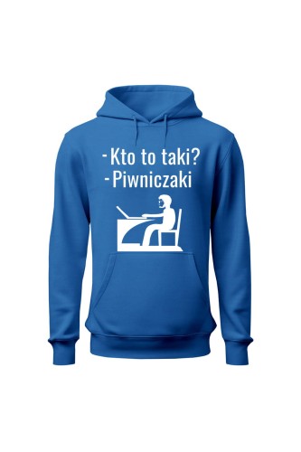 Bluza damska z kapturem Kto to taki? Piwniczaki - niebieska