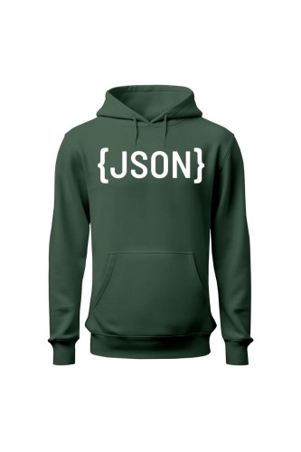 Bluza damska z kapturem JSON - zielona