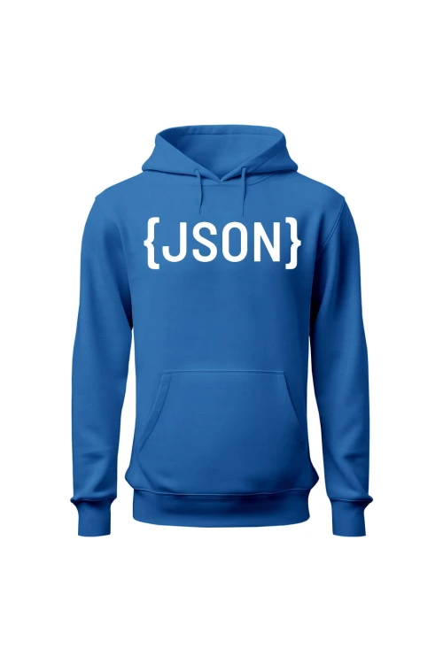 Bluza damska z kapturem JSON - niebieska