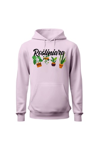 Bluza damska z kapturem Rośliniara - różowa