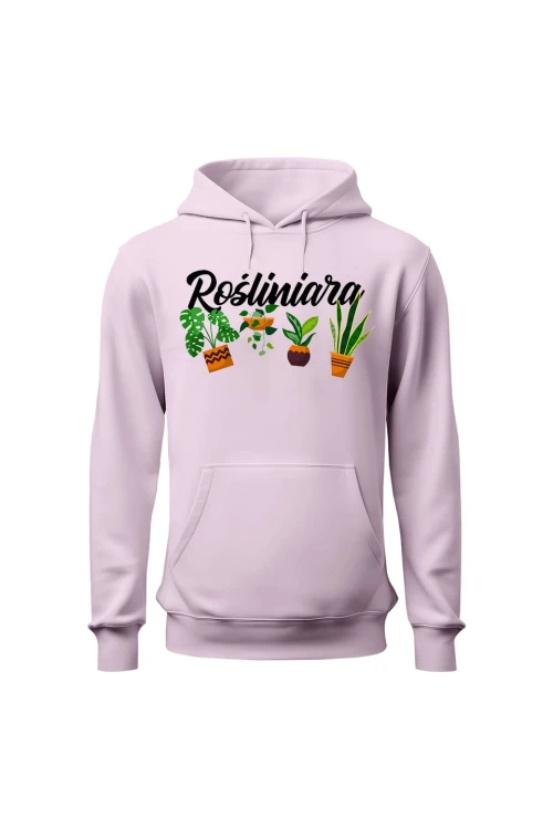 Bluza damska z kapturem Rośliniara - różowa