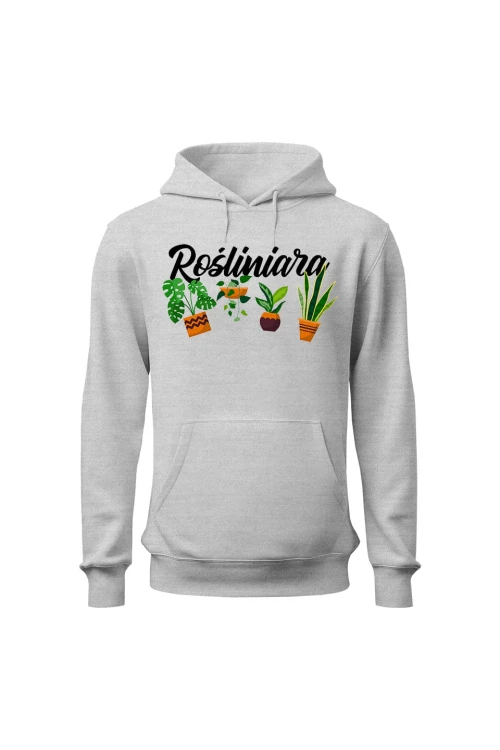 Bluza damska z kapturem Rośliniara - szara