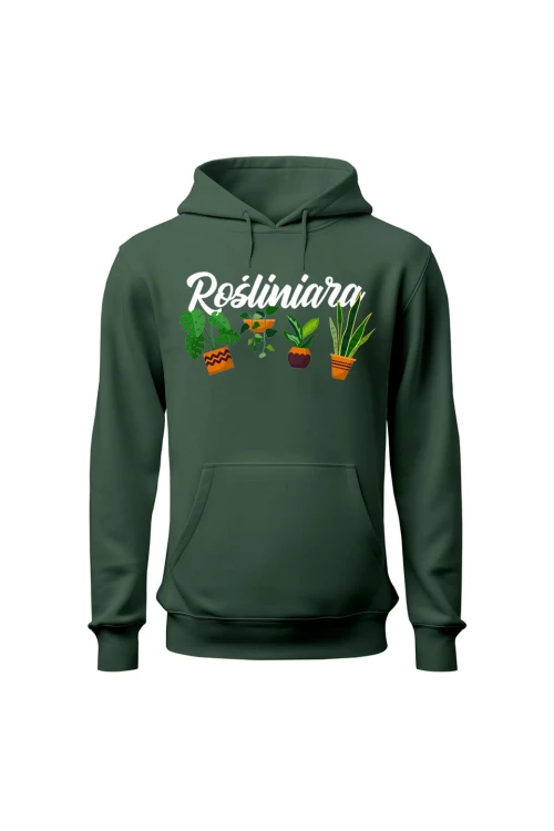Bluza damska z kapturem Rośliniara - zielona