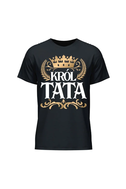 Koszulka męska Król Tata - czarna