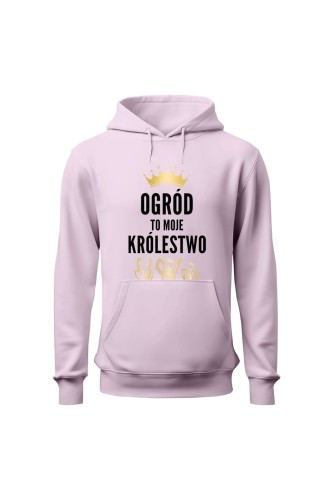 Bluza damska z kapturem Ogród to moje królestwo - różowa