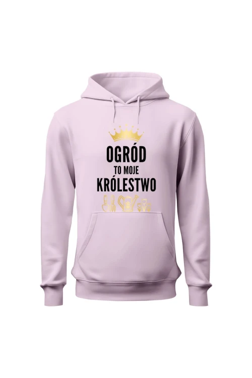 Bluza damska z kapturem Ogród to moje królestwo - różowa