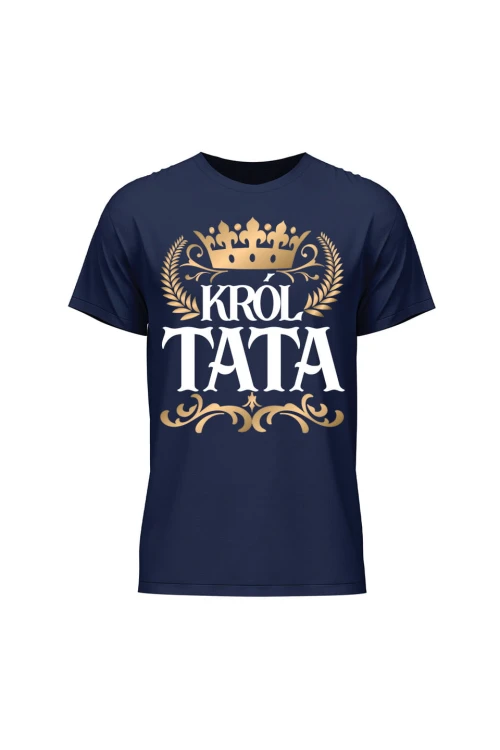 Koszulka męska Król Tata - granatowa