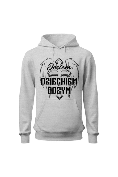 Bluza damska z kapturem Jestem Dzieckiem Bożym - szara