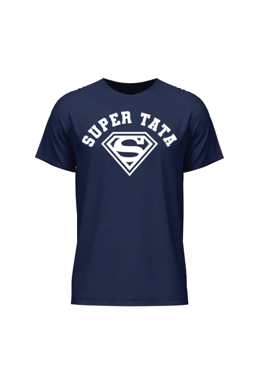 Koszulka męska Super Tata Super Man - granatowa