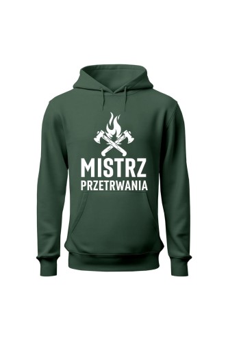 Bluza damska z kapturem Mistrz przetrwania - zielona