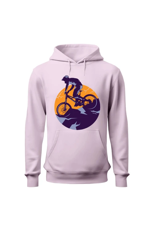 Bluza damska z kapturem Enduro MTB Góry - różowa