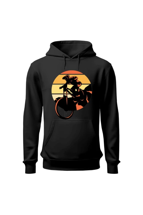 Bluza damska z kapturem Downhill MTB - czarna