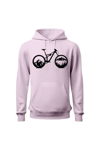 Bluza damska z kapturem Mountain bike enduro downhill - różowa