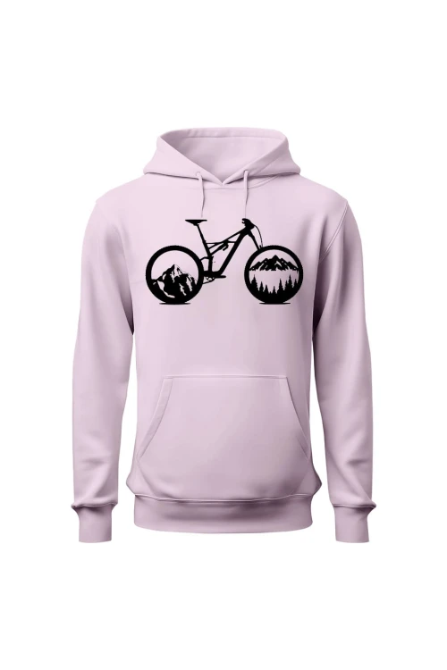 Bluza damska z kapturem Mountain bike enduro downhill - różowa