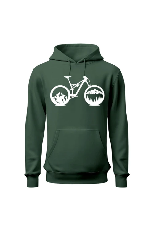 Bluza damska z kapturem Mountain bike enduro downhill - zielona