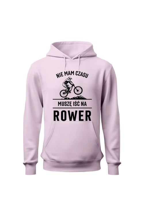 Bluza damska z  kapturem Nie mam czasu muszę iść na rower Downhill - różowa