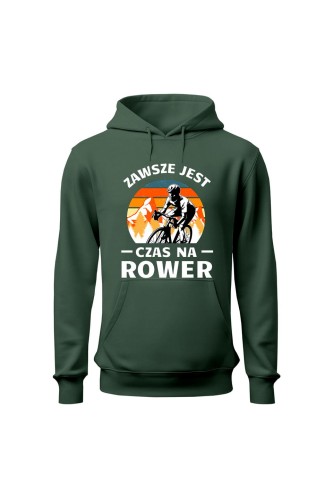Bluza damska z  kapturem Zawsze jest czas na rower Szosa - zielona