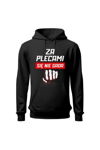Bluza damska z  kapturem Za plecami się nie gada - czarna