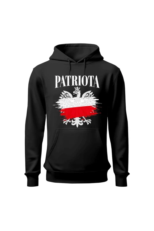 Bluza damska z  kapturem Patriota - czarna