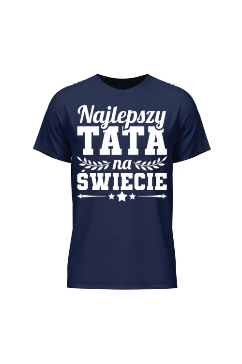 Koszulka męska Najlepszy Tata na świecie - granatowa