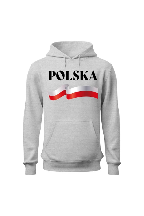 Bluza damska z  kapturem POLSKA - szara