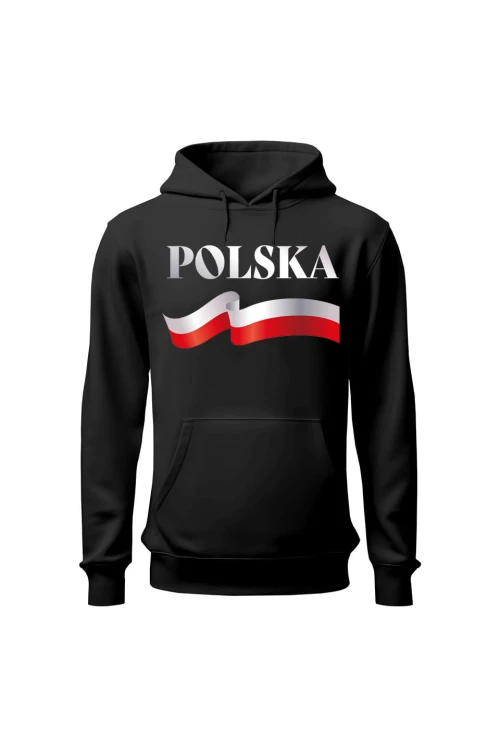 Bluza damska z  kapturem POLSKA - czarna