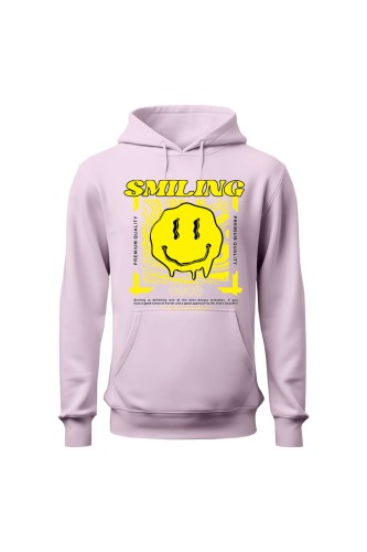 Bluza damska z  kapturem Smiling - różowa