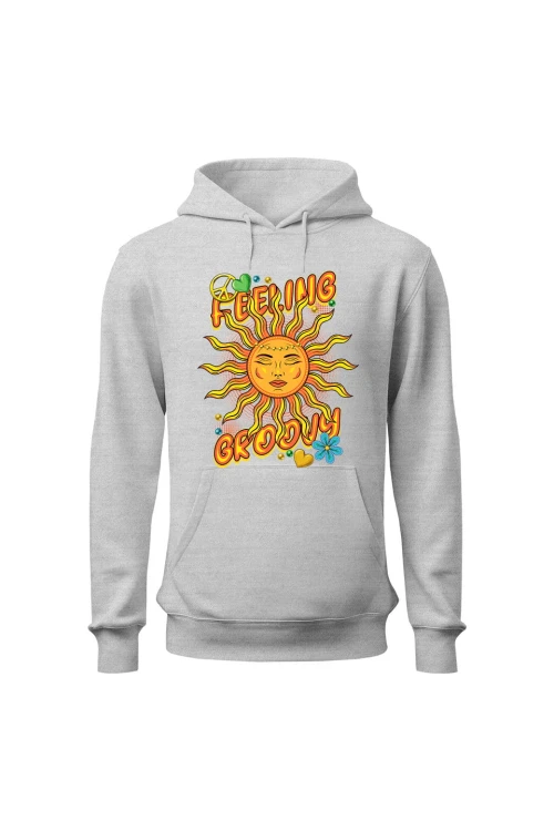 Bluza damska z  kapturem Feeling Groovy - szara