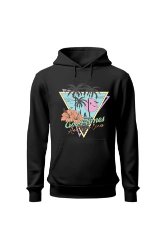 Bluza damska z  kapturem Good times and tan lines - czarna