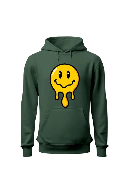 Bluza damska z  kapturem Smile - zielona