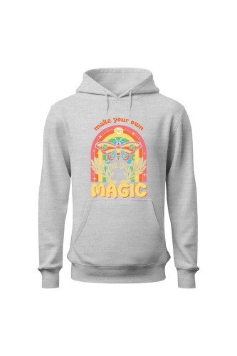 Bluza damska z  kapturem Magic Butterfly - szara