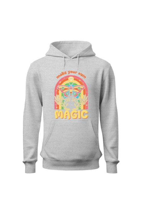 Bluza damska z  kapturem Magic Butterfly - szara