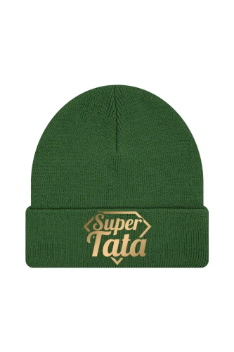 Czapka zimowa Super Tata - złote