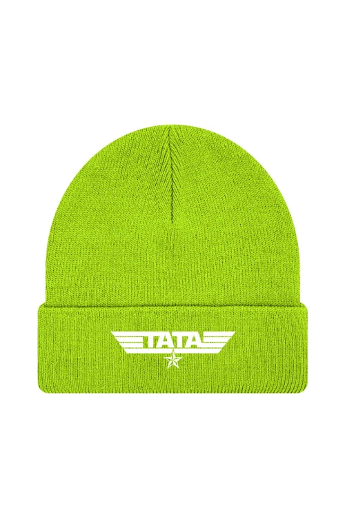 Czapka zimowa Tata Militarny Styl - limonka
